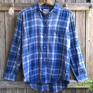 AE Cozy Boyfriend Plaid flannel Sz L